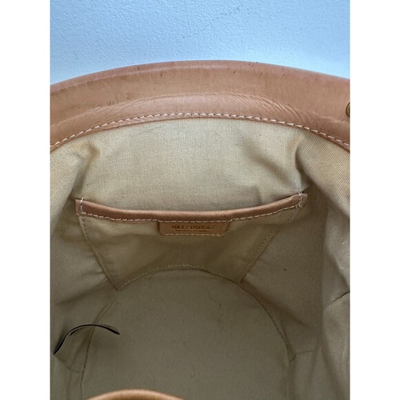 Old Trend Vintage Doctor Bucket Leather Crossbody Bag Handle Strap Brown Buckle - Picture 13 of 16